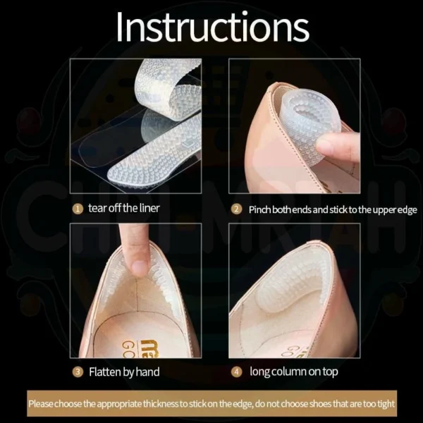 3x Pair Silicone Heel Stickers